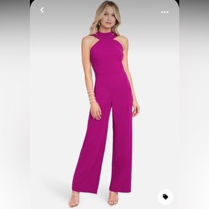 Bebe Wide leg halter jumpsuit